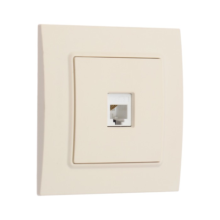 Розетка телефонная TOT Elegant, скрытая, одноместная, бежевая