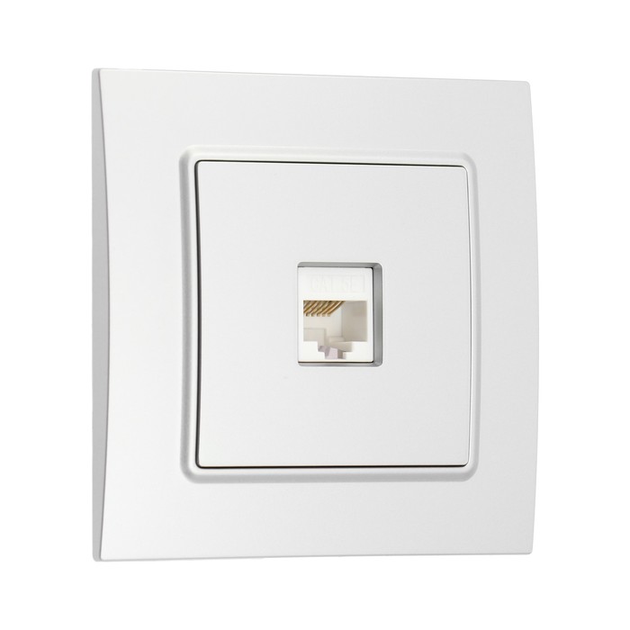 Розетка компьютерная TOT Elegant, скрытая, одноместная, серебристая