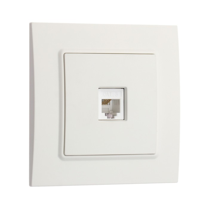Розетка телефонная TOT Elegant, скрытая, одноместная, белая
