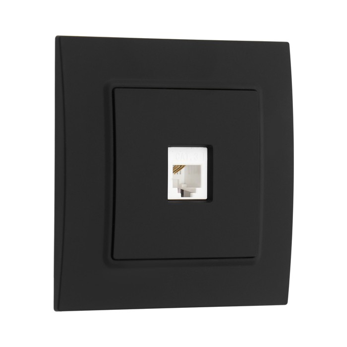 Розетка телефонная TOT Elegant, скрытая, одноместная, чёрная