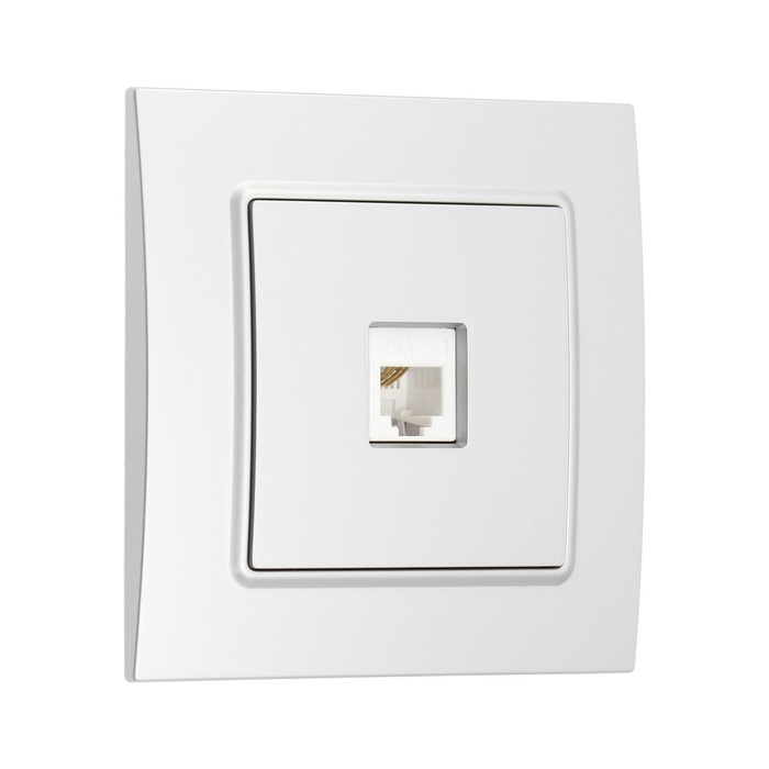 Розетка телефонная TOT Elegant, скрытая, одноместная, серебристая