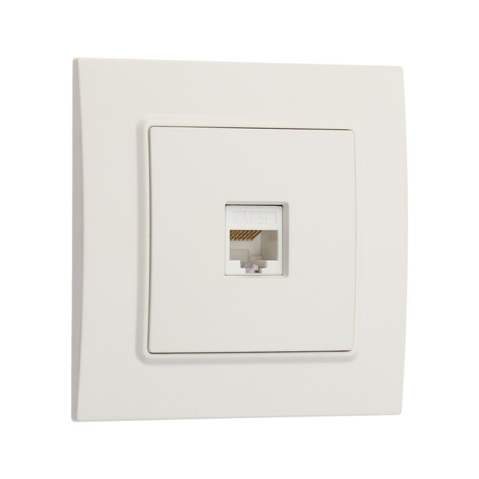 Розетка компьютерная TOT Elegant, скрытая, одноместная, белая