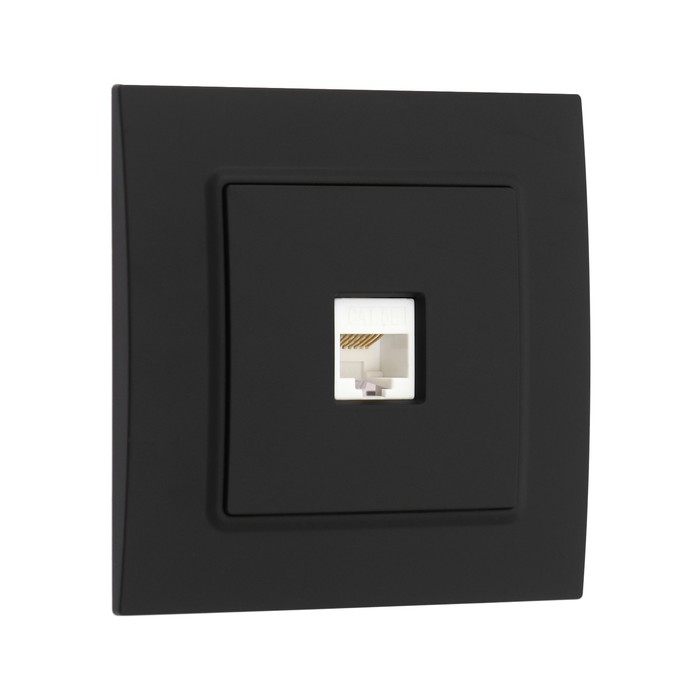 Розетка компьютерная TOT Elegant, скрытая, одноместная, чёрная
